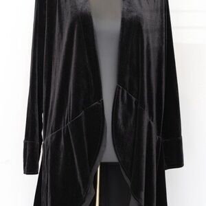 Elegant Black Velvet Cardigan